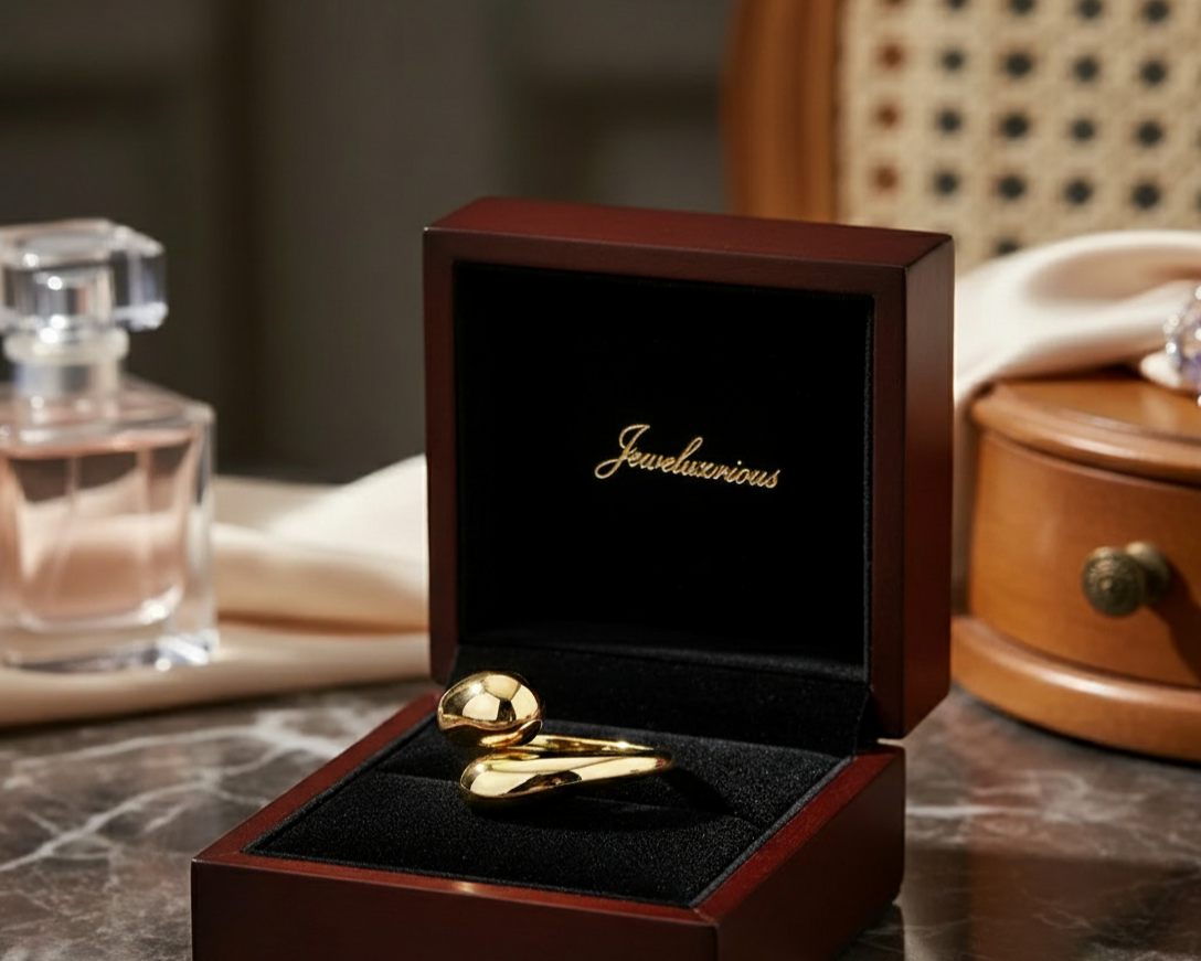 The Celeste Double Orb Ring