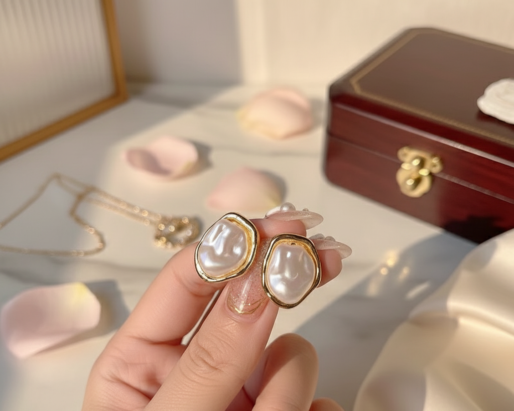 Orbital Pearl earrings