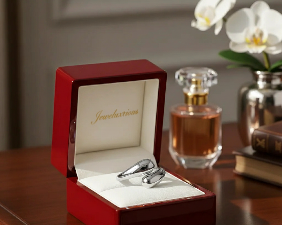 The Celeste Double Orb Ring