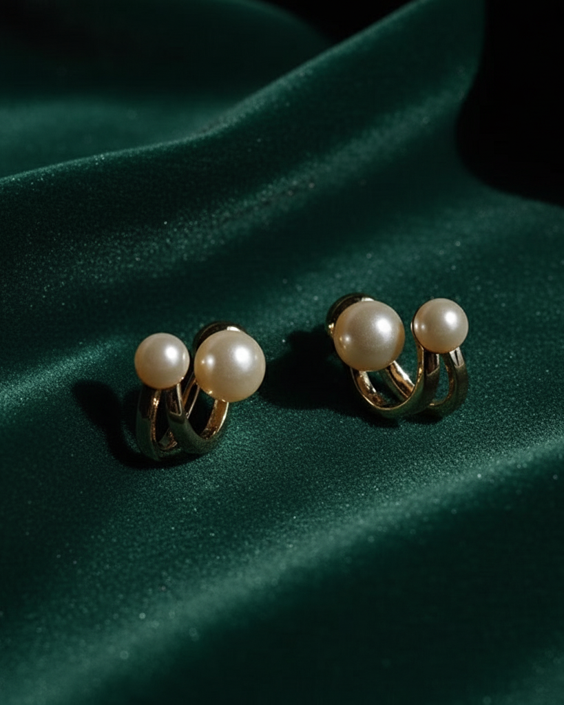Gilded  Pearls earring