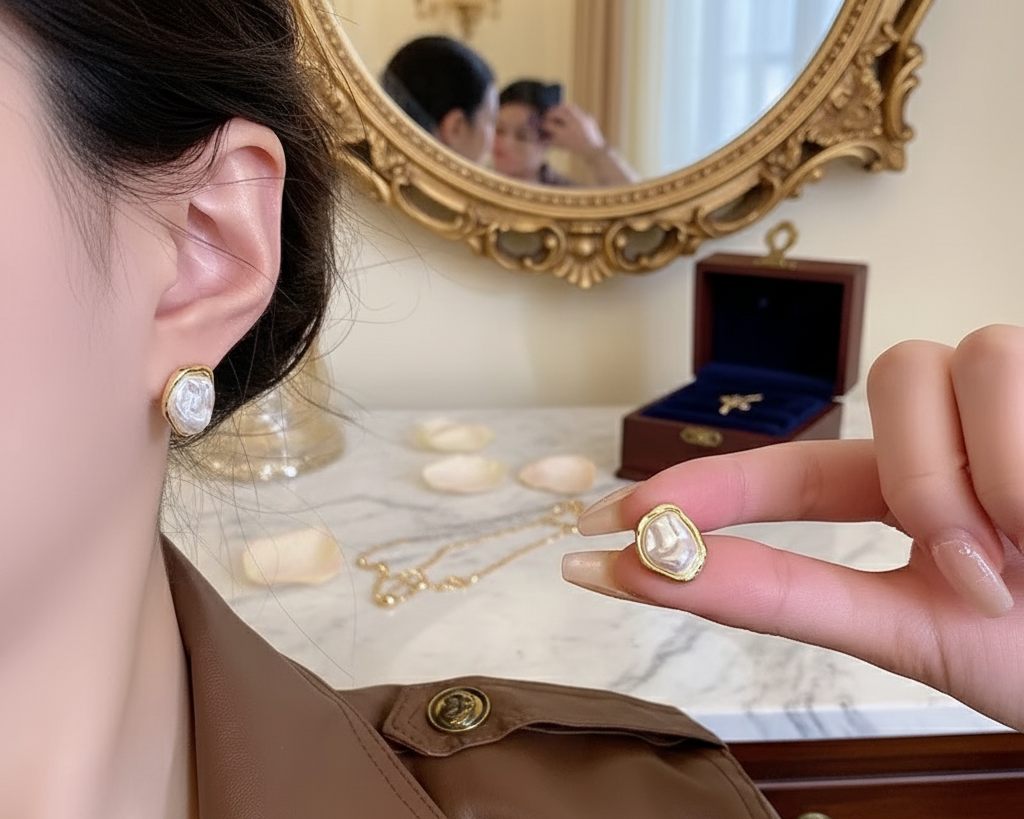 Orbital Pearl earrings